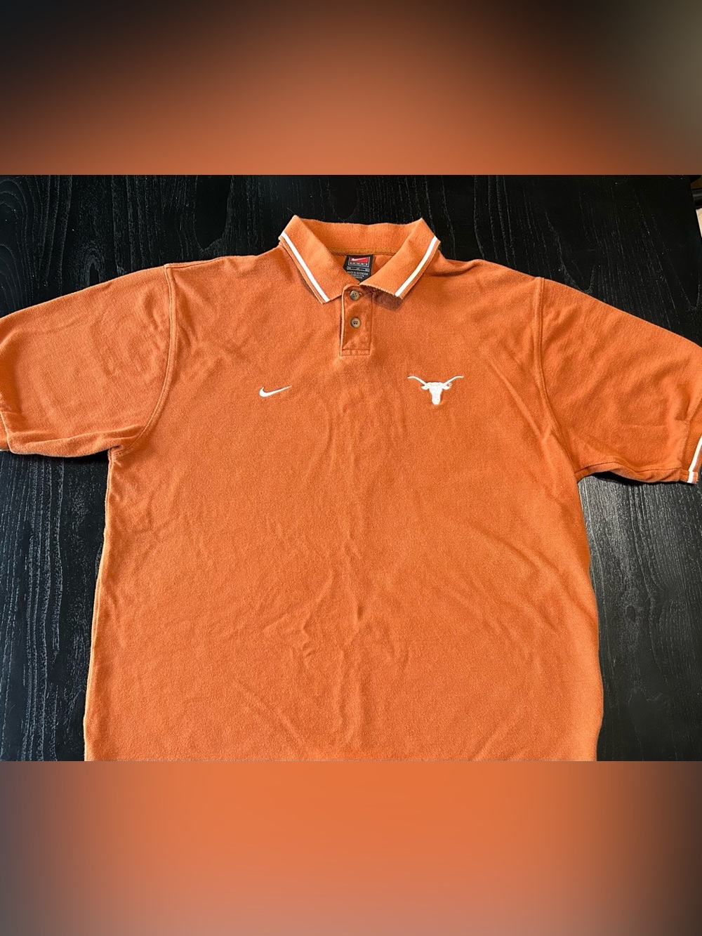 Nike Men’s Orange Polo with White Trim and Embroidered Longhorn